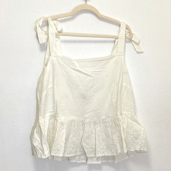 SOLD OUT!! Madewell - Rosalie Tie Strap Geo Eyelet Top - Picture 3 of 12